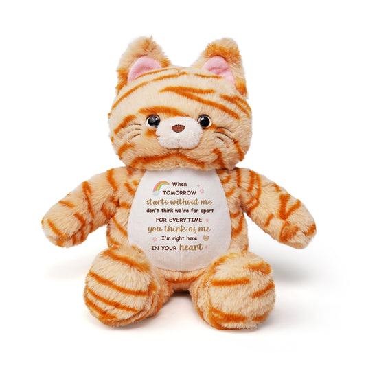 WoollyPearl 13 Inch Pet Memorial Cat Plush, Sympathy Gift for Loss of Cat, Bereavement & Remembrance Stuffed Animal